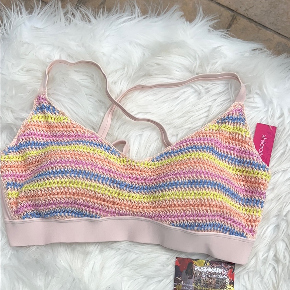 NWT Colorful Striped Knit Bralette